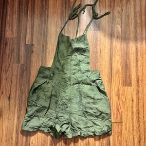 Papermoon Olive Green Floral Women's Overalls